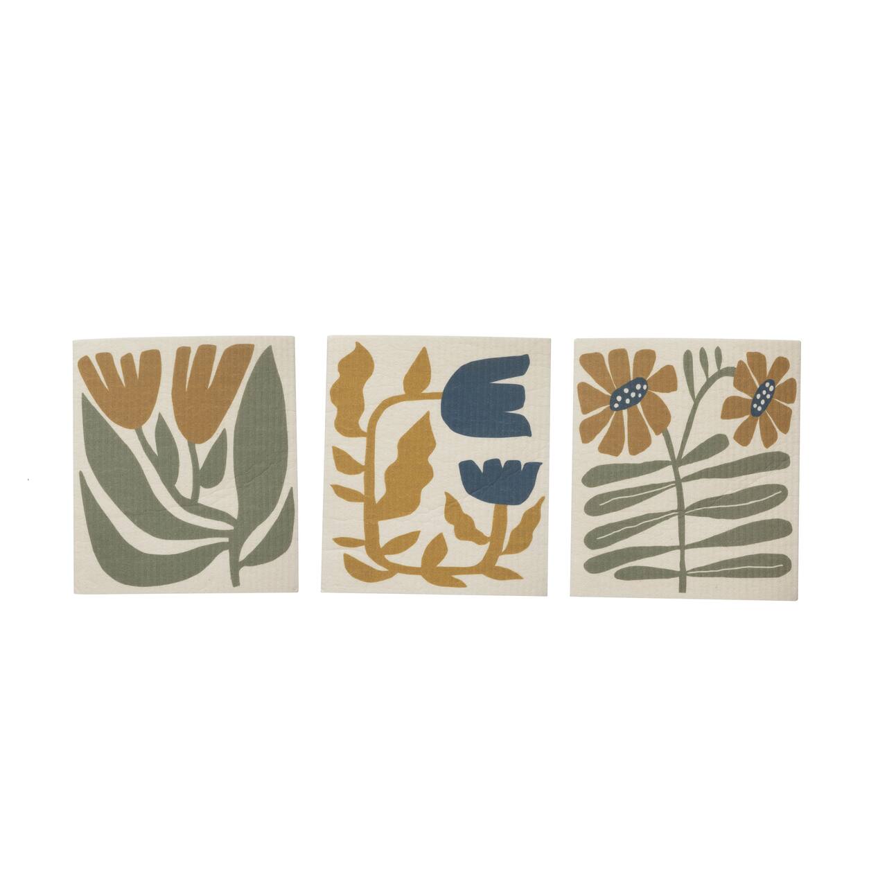 Hello Honey® Reusable Cellulose Sponge Cloth with Flowers Set